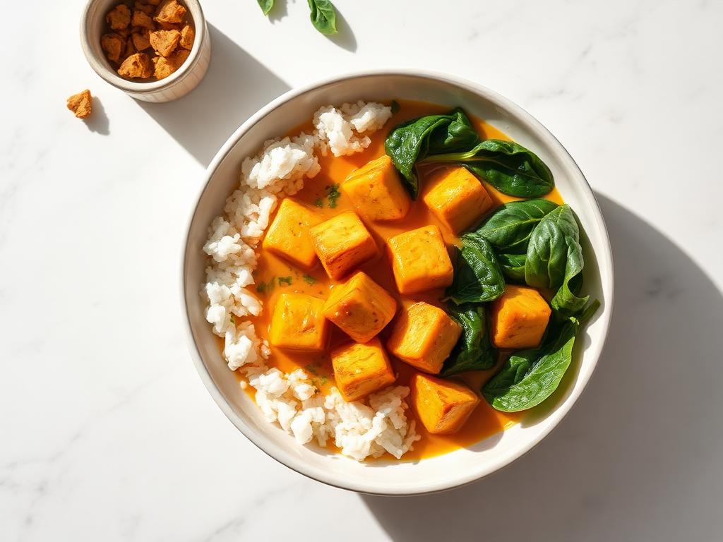 Curry de tofu au lait de coco