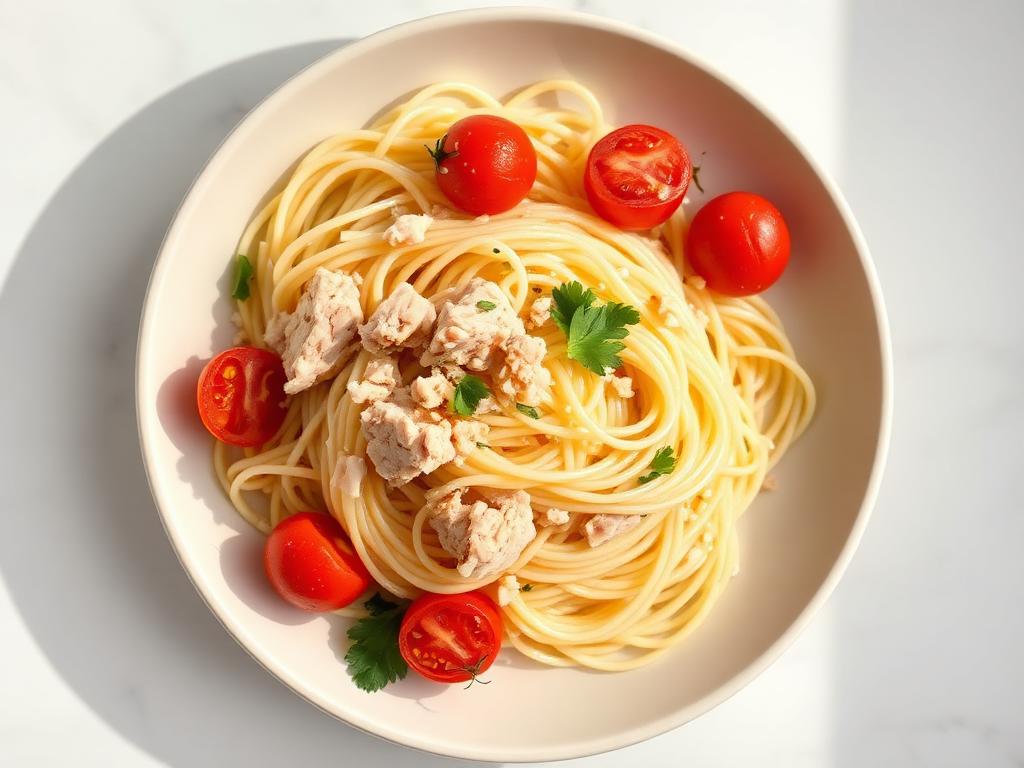 Pâtes au thon et tomates cerises